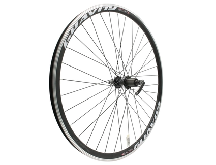 Колесо 28-29 зад, обід 2-ний чорний, втулка AL. Joy Tech, касета (8-10S), ексцентрик, чорна спиця (Gravity)