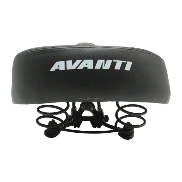 Сідло на пружинах AVANTI № 160 (Ромб) широке, металева основа, чорне фото westvelo.com