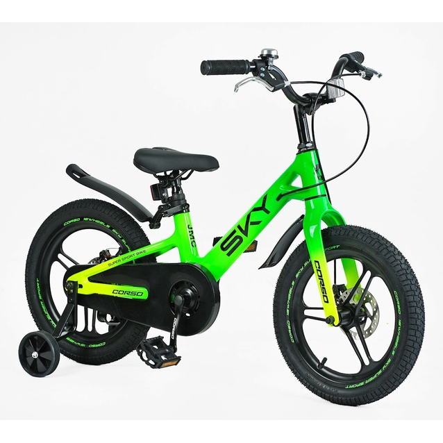 Дитячий велосипед 16 MG Corso «SKY» SK-16844, магнієва рама, салатовий фото westvelo.com