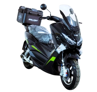Електроскутер Corso «BRILLIANT» BR-914677, дв.2000W, акум. 72V/32Ah свинцево-кислотний, чорно-салатовий + 1 ящик. акум, + 1 ящик. багажник, колеса 12"