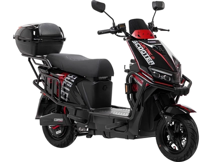 Електроскутер Corso «BULLET» BT-813216, двигун 2500W, акумулятор 72V 40Ah літій-залізо-фосфатний, чорно-червоний, колеса 12"