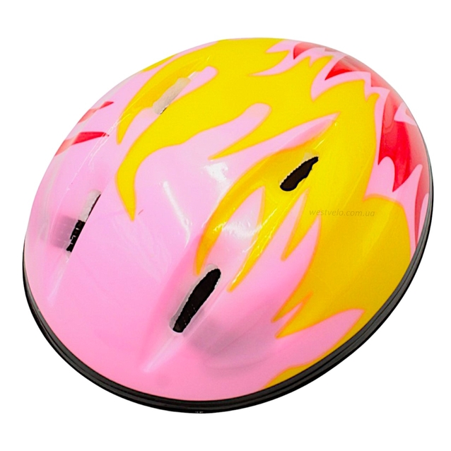 Вело шолом "TK Sport" 606 (55см) рожевий "Полум'я" фото westvelo.com