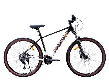 Велосипед 29 AL Corso «ENIGMA» NG-29747 алюміній 19", (к-т SHIMANO Alivio) вилка Santour гідравлічна, чорно-біло-коричневий