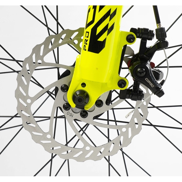Велосипед 24 AL Corso «KORD» KD-85009 алюміній 11", (к-т SHIMANO) графітово-жовтий