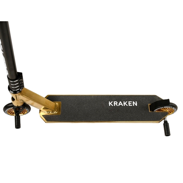 Самокат трюковий Best Scooter «KRAKEN» KR-93091 золотий, HIC-система, пеги, AL диск та дека, колеса PU Ø110mm, ширина керма - 58 см фото westvelo.com
