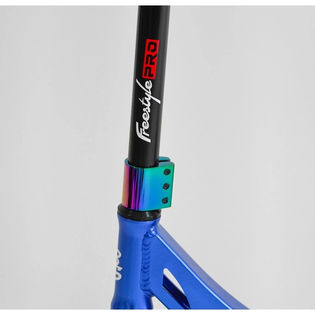 Самокат трюковий Best Scooter «FREESTYLE» N-12740 чорно-синій, HIC-система, пеги, AL диск та дека, колеса PU Ø120mm, ширина керма - 58 см фото westvelo.com