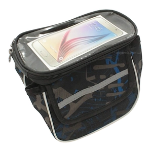 Сумка на раму 2x-стороння + місце для телефону чорно-синя AQE-005