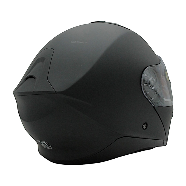 Мото шолом, трансформер (L) DAVID D809 чорний матовий з відкидними окулярами (ABS) фото westvelo.com