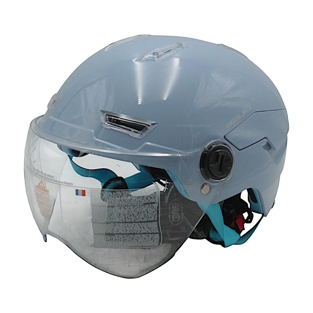 Мото шолом, відкритий (M-XL) "DAVID" D316, синій глянцевий (ABS) фото westvelo.com