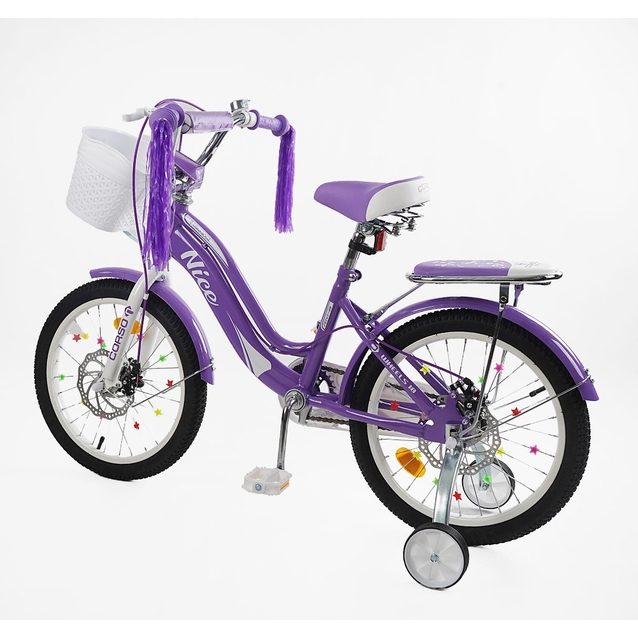 Дитячий велосипед 18 ST Corso «NICE» NC-18100 дискові гальма, фіолетовий фото westvelo.com