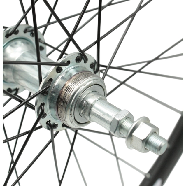 Колесо 24 зад, обід 2-ний чорний, втулка М на віночках, чорна спиця фото westvelo.com