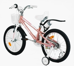 Дитячий велосипед 18 AL Corso «TAYGER» TG-60323 АЛЮМІНІЄВА рама пудрово-білий, ручне гальмо, дод. колеса, дзвоник, бутилочка