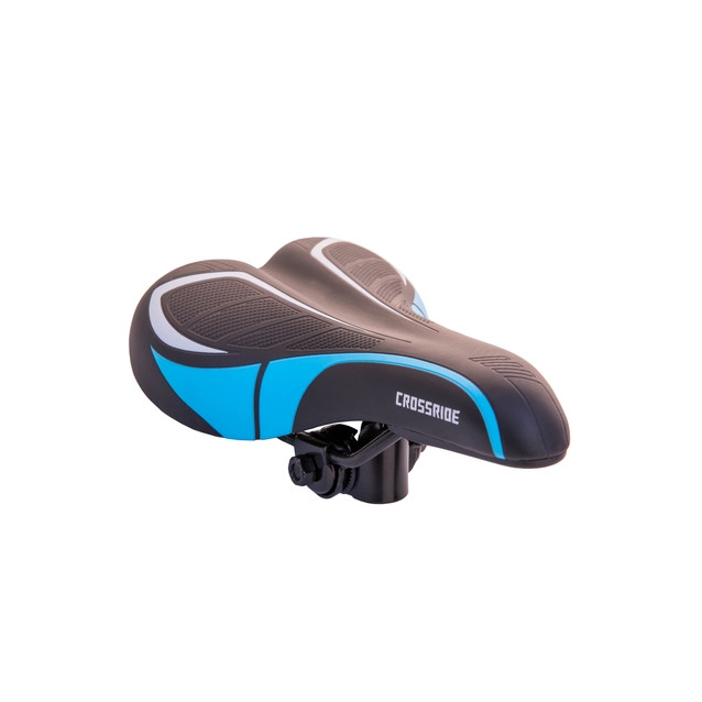 Сідло дитяче CROSSRIDE №901B, чорно-синє (240X140) пластмасова основа фото westvelo.com