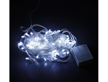 Гірлянда 8 м, 100 лампочок, білий колір світла, 8 режимів, живлення 220V (С 54324)
