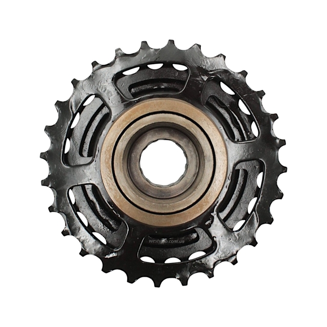 Зірка задня різьбова 7-рик SANYOU чорна Index (14-28T) фото westvelo.com