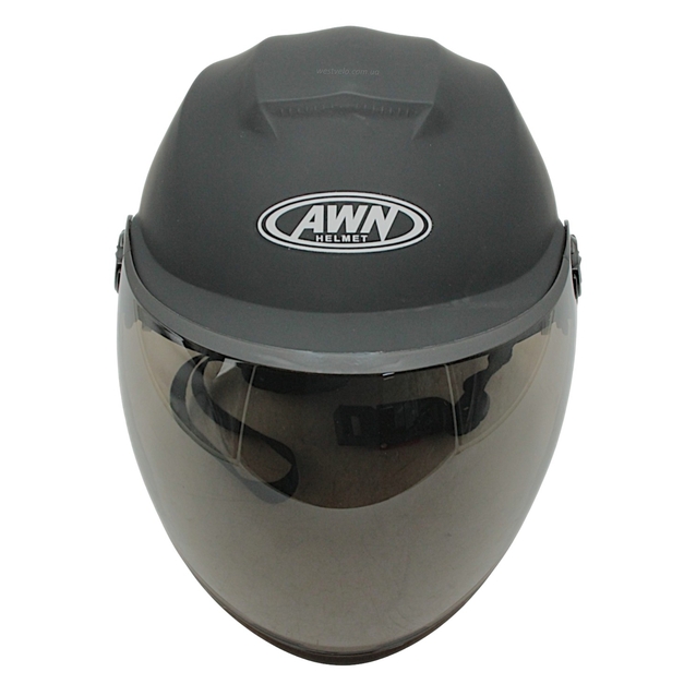 Мото шолом, відкритий (56-62см) AWN (822), чорний матовий, регулятор розміру з катафотом (мото/вело/самокат) фото westvelo.com