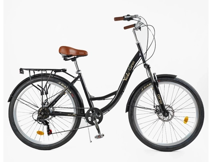 Міський велосипед 26 ST Corso «VIOLA» VL-26520 сталь 17", (к-т SHIMANO) чорний