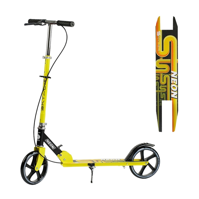 Самокат дитячий 2-х колісний, PU Skyper «NEON» N-81483 жовтий, Ø200mm, ST, ручне гальмо фото westvelo.com