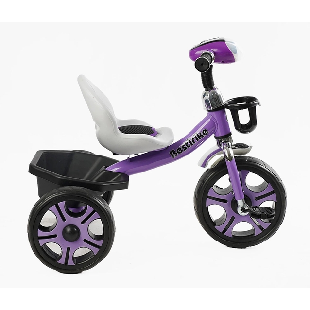 Дитячий велосипед 3-х колісний EVA (піна) Best Trike колеса 12-10, BS-27102 фіолетовий, сталева рама, фара з музикою та світлом, кошик фото westvelo.com