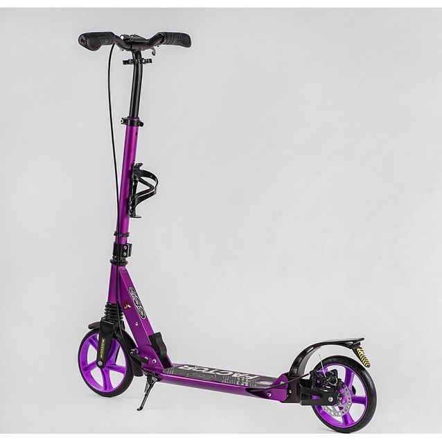 Самокат дитячий 2-х колісний, PU Best Scooter «FACTOR» BS-54065 фіолетовий, Ø200mm, AL, 2 амортизатора, фляготримач