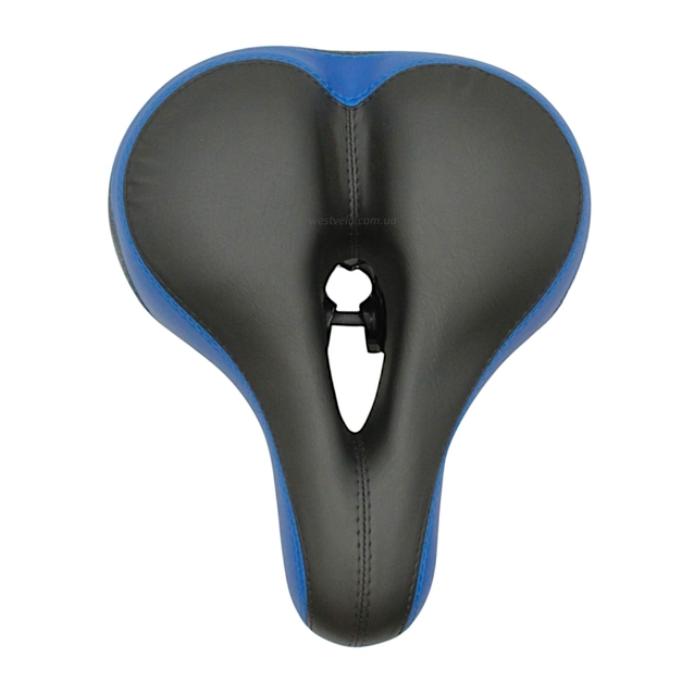 Сідло на демферах з отвором № 19, чорно-синє з катафотом (128) фото westvelo.com