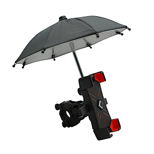 Тримач для телефону пластик, (водонепроникна парасолька 174‑89mm) чорний фото westvelo.com