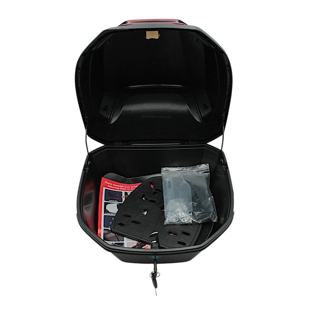 Кофр (багажник) для мотоцикла задній ROBIK 48 (400х400х280) 45L білий з катафотом фото westvelo.com