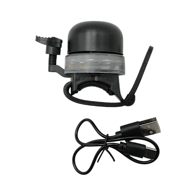 Дзвінок "Пінь-Пінь" чорний X56 (з RGB підсвіткою) (600mAh) фото westvelo.com