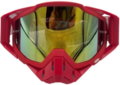 Мото окуляри Кросс-ендуро "MO-9" червоні із дзеркальною лінзою