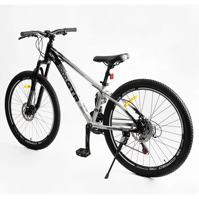 Велосипед 26 AL Corso «GTR-3000» GTR-50044 алюміній 13", (к-т SHIMANO) чорно-сірий фото westvelo.com