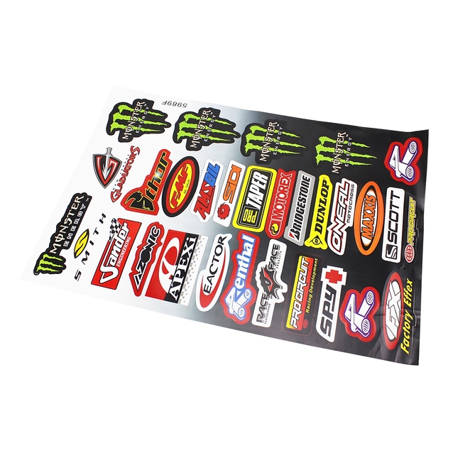 Наклейки "MOTORSPORТ" 30шт (5989F) (30х45см), на планшеті фото westvelo.com