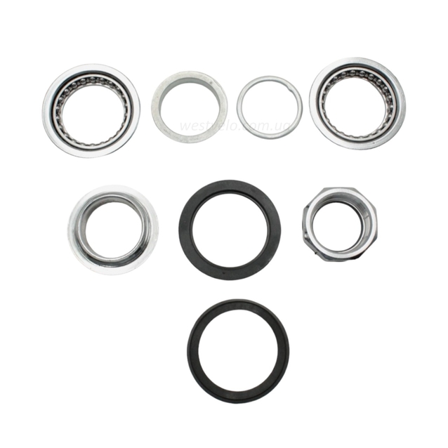 Рульовий набір мтв різьбовий, NECO H128N/CP Ø28.6 (1-1/8") напів-інтегр.віночки, нікель фото westvelo.com
