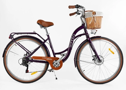 Міський велосипед 28 AL Corso «SONATA» SN-28962 алюміній 18", (к-т SHIMANO) фіолетовий (+к/к/б)