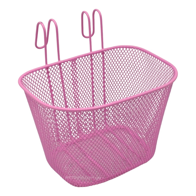 Кошик дитячий метал сіточка, на гачки, рожевий фото westvelo.com
