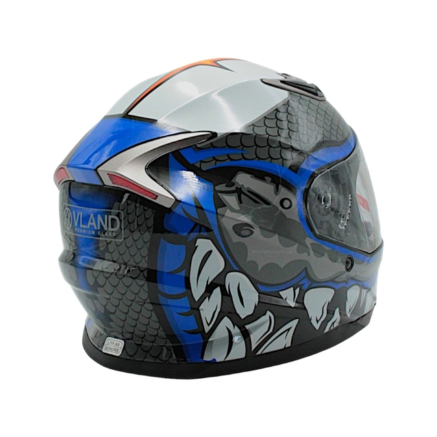 Мото шолом, закритий (L 59-60) VLAND M62-Dino, інтеграл, синій, глянцевий фото westvelo.com