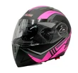 Мото шолом, трансформер (S 55-56) F2 158  Fuchsia (рожевий), чорний, матовий з відкидними окулярами фото westvelo.com