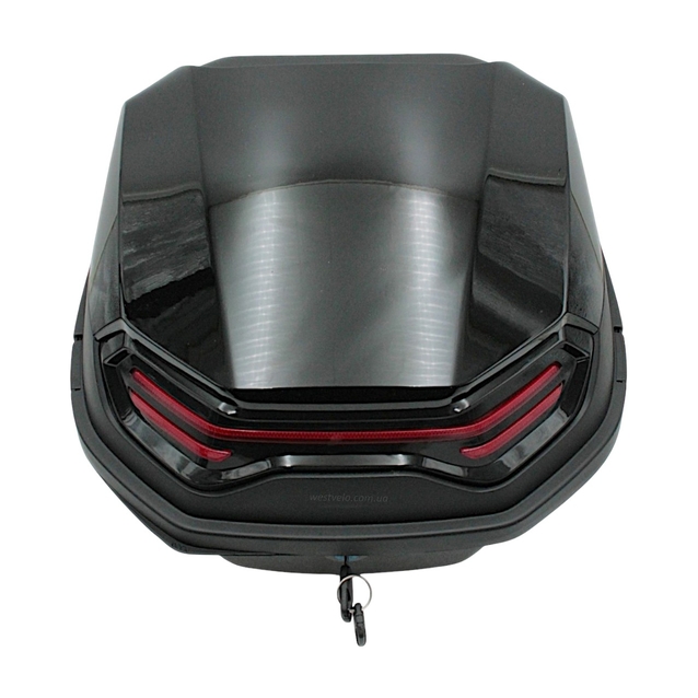 Кофр (багажник) для мотоцикла задній ROBIK 48 (400х400х280) 45L чорний глянцевий з катафотом фото westvelo.com