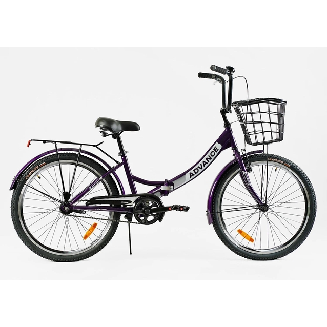 Міський велосипед 24 ST Corso «ADVANCE» AD-24198 (складна рама) сталь 14", фіолетовий (+к/к/б) фото westvelo.com