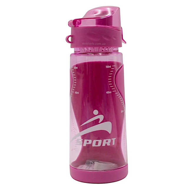 Фляга 500 ml пластмасова, SPORT, малинова фото westvelo.com