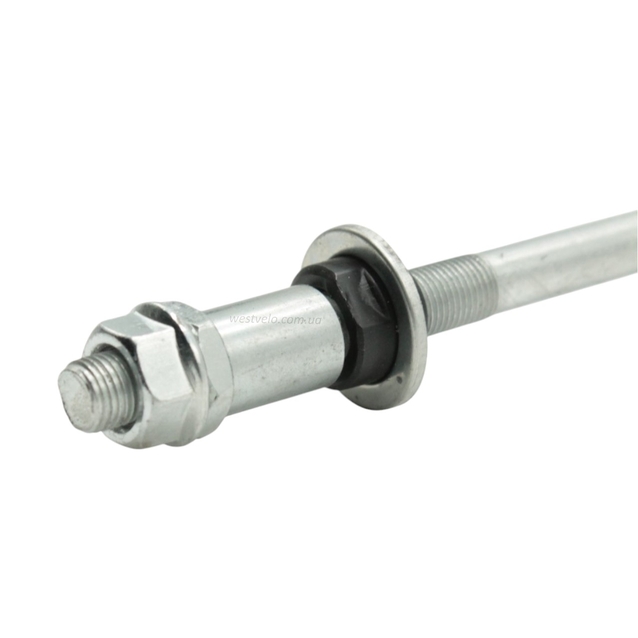 Вісь задньої втулки мтв нікель з чорними конусами L-174 mm фото westvelo.com