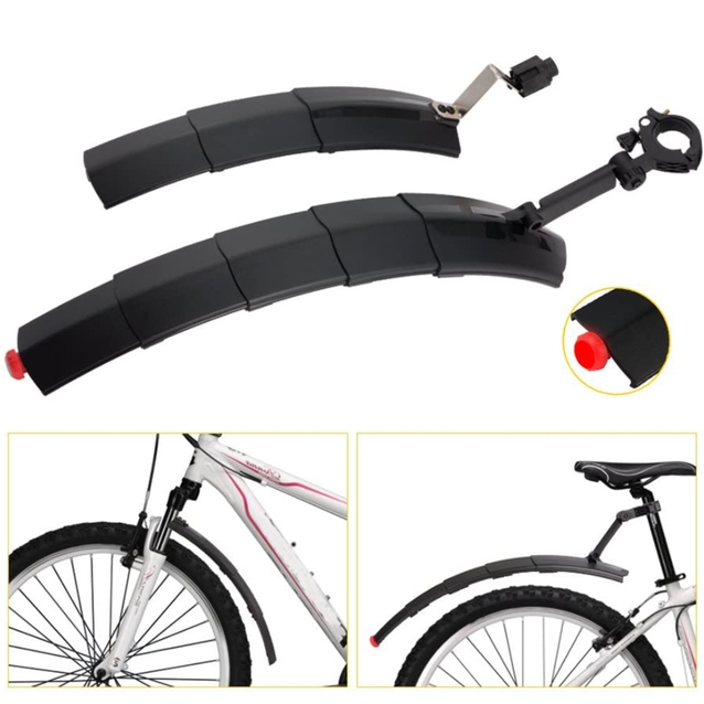 Крила пластик 24-26 кріпл. труба сідла №013 телескопічні з мигалкою фото westvelo.com