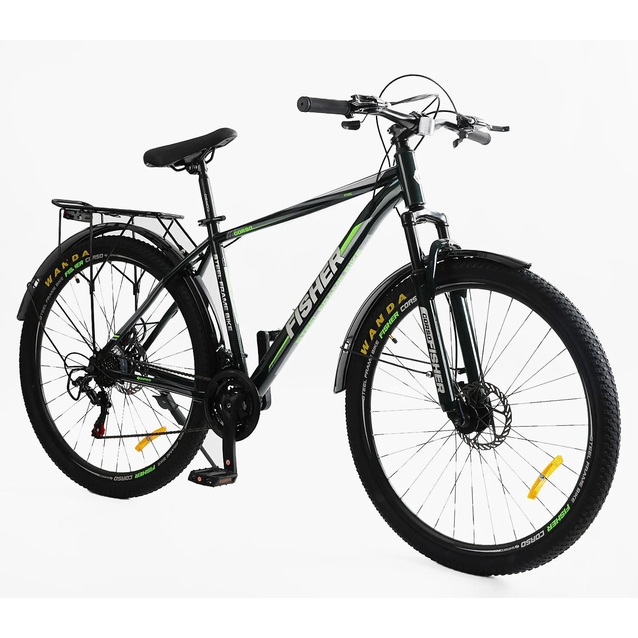 Велосипед 29 ST Corso «FISHER» FS-31182 сталь 19", (к-т SHIMANO) чорно-салатовий фото westvelo.com