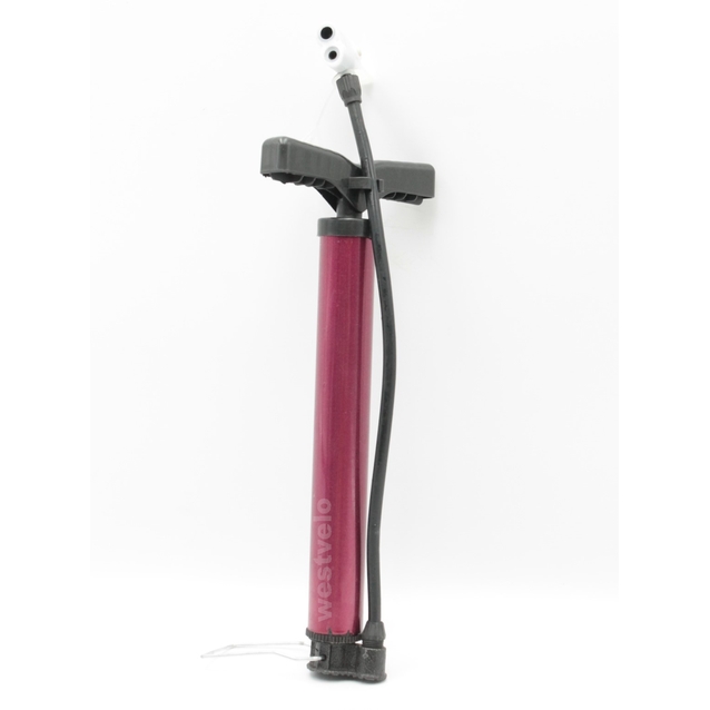 Насос вело металевий 2-ний наконечник (AV/FV) червоний (під ромашку) фото westvelo.com