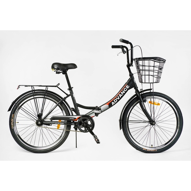 Міський велосипед 24 ST Corso «ADVANCE» AD-24809 (складна рама) сталь 14", чорний (+к/к/б)