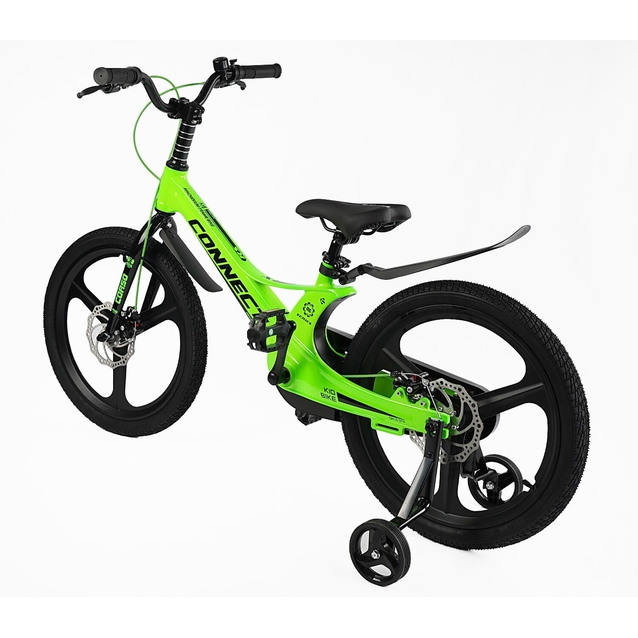 Дитячий велосипед 20 MG Corso «CONNECT» MG-20269, магнієва рама, салатовий, допоміжні колеса фото westvelo.com