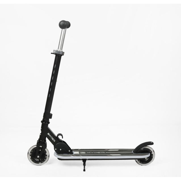 Самокат дитячий 2-х колісний, PU Skyper GR-30976 L чорний , Ø120mm, ST, кермо складне зі світлом фото westvelo.com