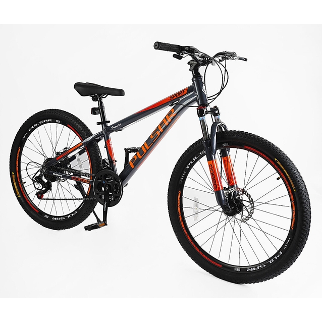 Велосипед 26 AL Corso «PULSAR» PL-26318 алюміній 13", (к-т SHIMANO) темно сіро-помаранчевий фото westvelo.com