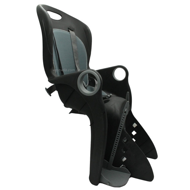 Крісло дитяче, пластик, на зад. багажник, "BQ-8A" з м'ягкою підкладкою, чорне фото westvelo.com