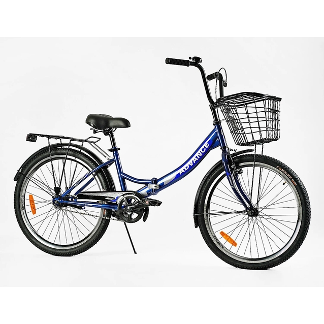 Міський велосипед 24 ST Corso «ADVANCE» AD-24003 (складна рама) сталь 14", синій (+к/к/б) фото westvelo.com