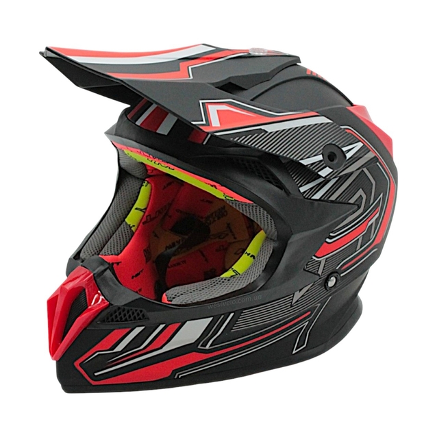 Шолом, закритий крос/ендуро (XXL 61-62) АТV Forsage Rider 031 чорно-червоний матовий з дашком + окуляри фото westvelo.com